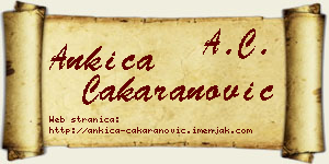 Ankica Čakaranović vizit kartica